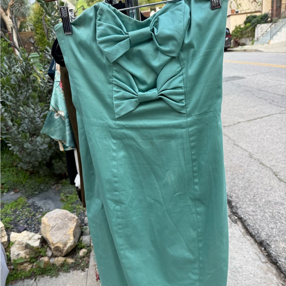 Betsey Johnson Teal Dress with Bow Details